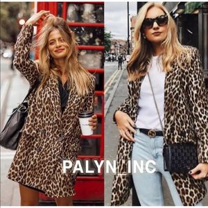 zara leopard print jacquard coat
